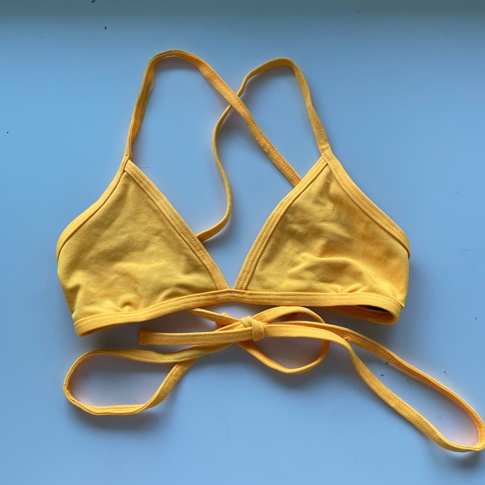 Jolyn Triangle Bikini Top Mustard color